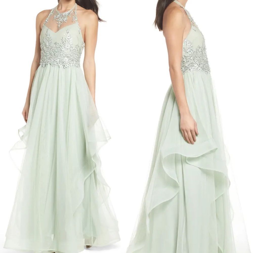 Embroidered Halter Gown
SEQUIN HEARTS